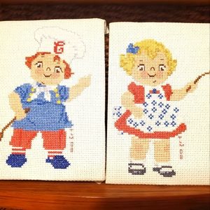 Campbell's Soup Kids Counted Cross Stitch Completed Hand Stitched